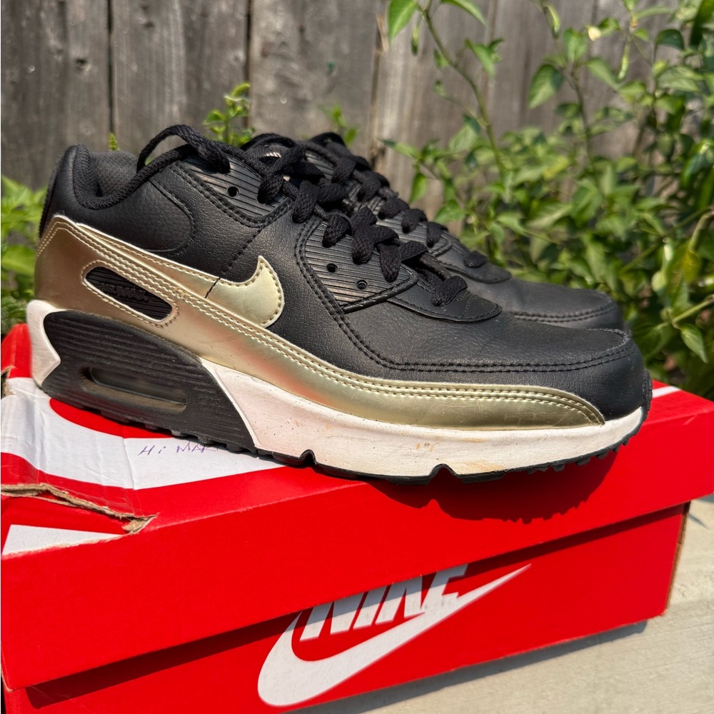 Nike Air Max Black and Gold Shoes